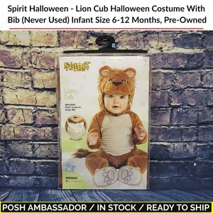 Spirit Halloween - Lion Cub Halloween Costume With Bib, Infant 6-12M, Pre-Owned